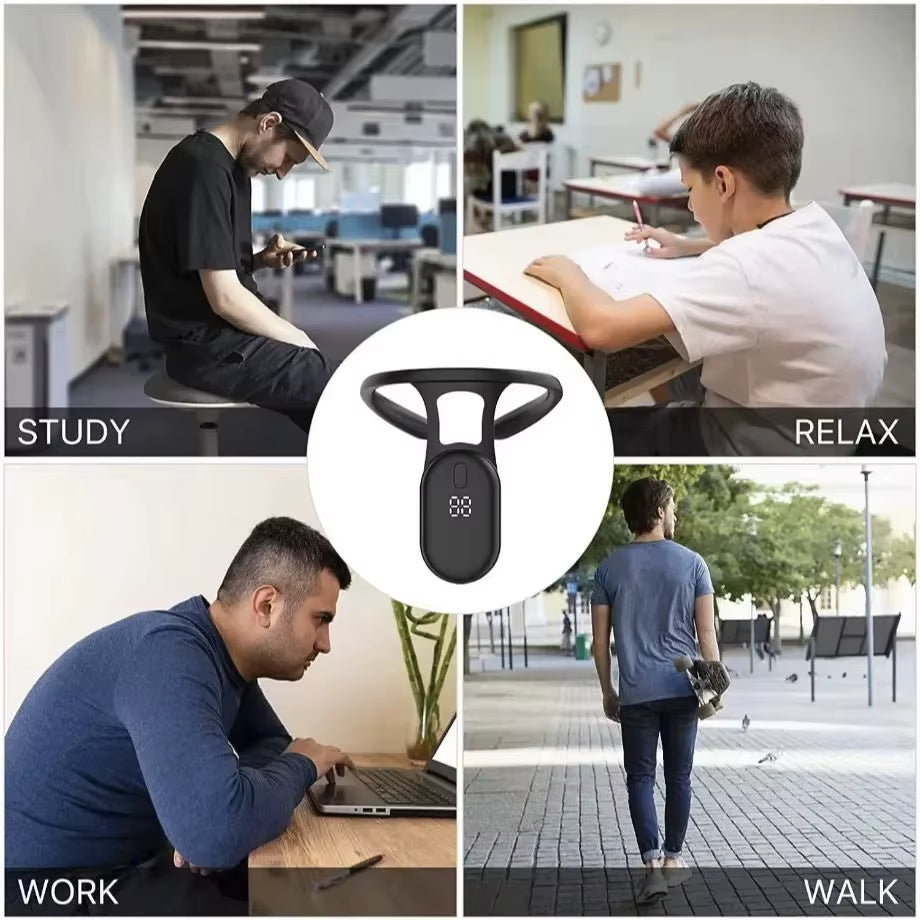 Smart Posture Corrector Miicro Vibration Posture Training Reminder Sensor Back Posture Neck Hump Corrector for Adult Kids